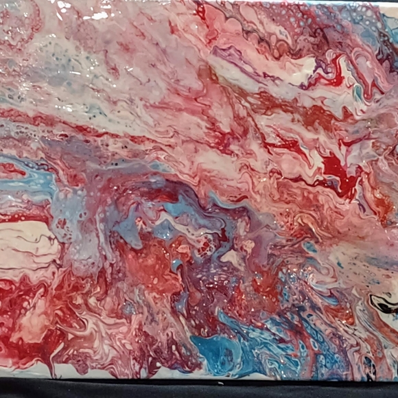 Acrylic paint pour on canvas